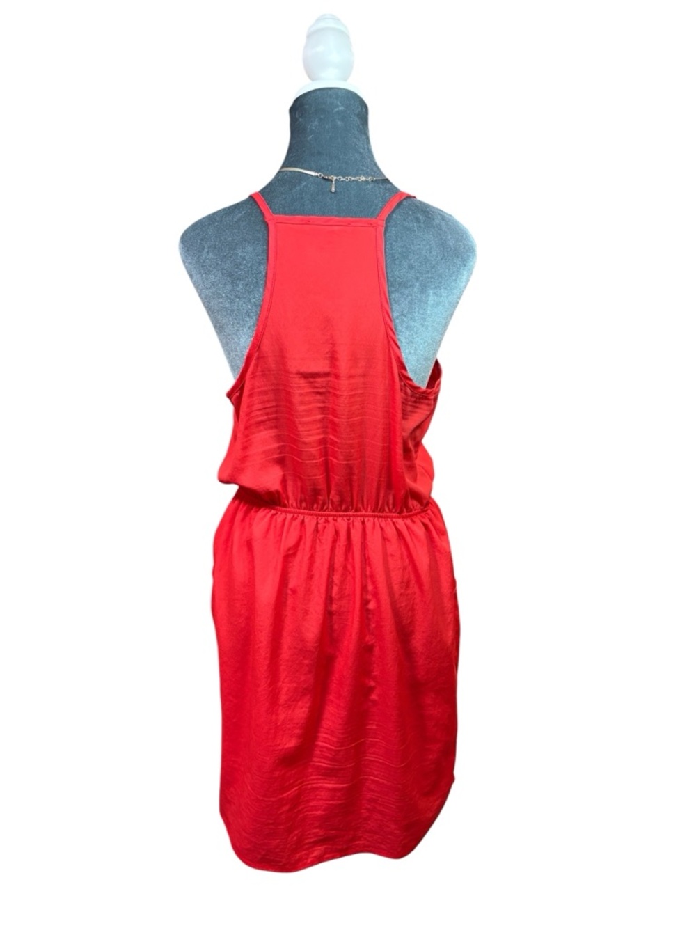 Lush Red Ruffle-Front Spaghetti Strap Mini Dress - Picture 2 of 5